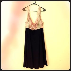 Pinup Dress Pink and Black polka dots